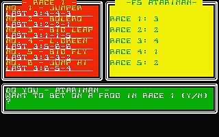 Frog Race atari screenshot